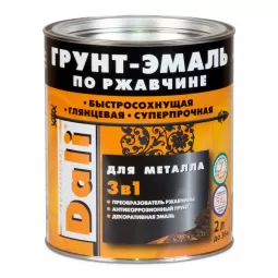 Грунт-эмаль по ржавчине 3 в 1 гладкая DALI, RAL 7004 серый, 2 л